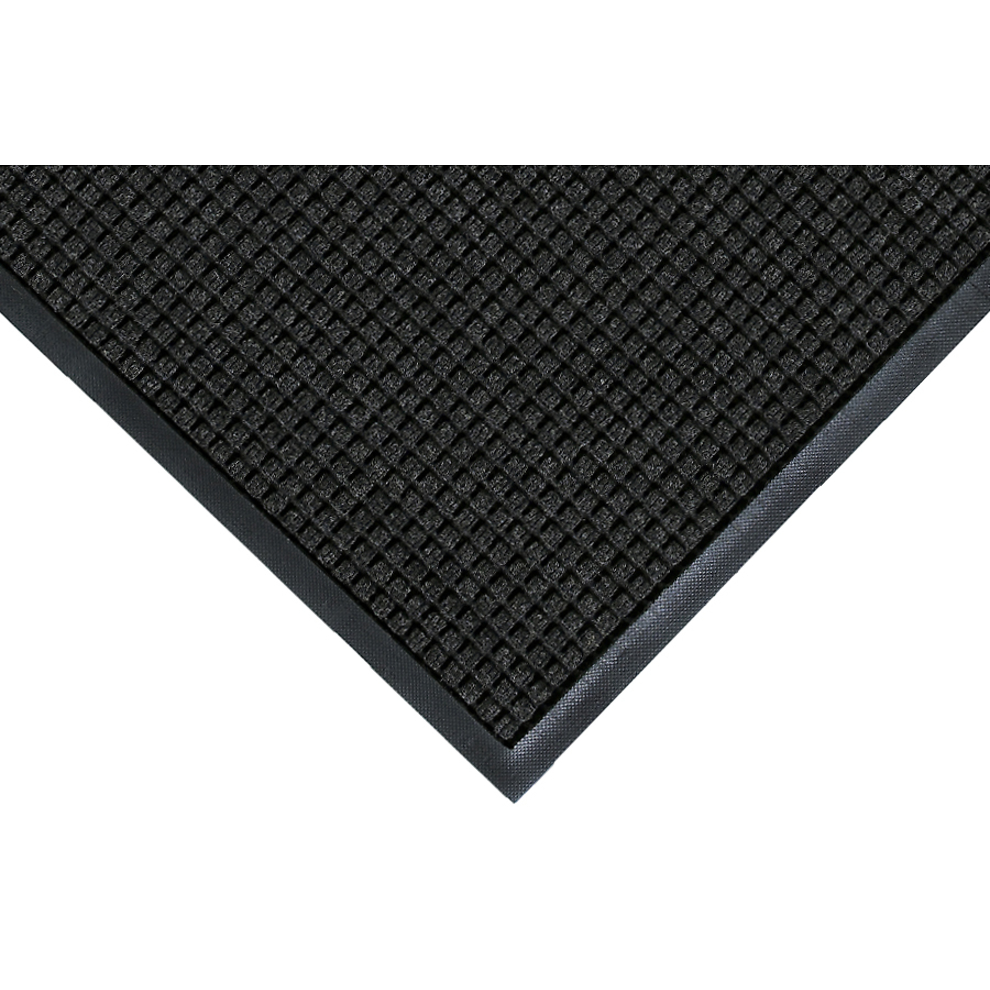 M+A Matting WaterHog Squares Classic Scraper/Wiper Safety Mat, 3' x 4' Charcoal, 3/8" Thickness, Universal Cleat, Model # 2005434070